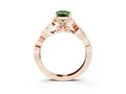 Emerald Cut Vine Engagement Ring Setting for a Fancy Green Lab-Grown Diamond | Rose Gold