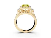 Asscher Cut Halo Engagement Ring Setting for a Fancy Yellow Lab-Grown Diamond | Yellow Gold - Design NV-24766