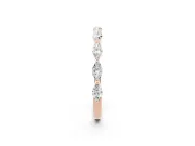 Marquise Diamond Eternity Band Set in Rose gold with Bezel Setting