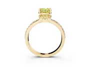 Oval Channel Set Solitaire Engagement Ring Setting for a Fancy Yellow Lab-Grown Diamond | Rope Collar Head | Yellow Gold
