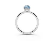 Fancy Blue Marquise Cut Diamond Solitaire Ring Set in White gold with Thin Band and Prong Setting