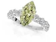 Marquise Engagement Ring Setting for a Fancy Yellow Lab-Grown Diamond | Sterling Silver - Design NV-24455