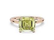 Asscher Cut Hidden Halo Ring Setting for a Fancy Yellow Lab-Grown Diamond | Rose Gold