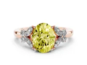 Oval Petal Engagement Ring Setting for a Fancy Yellow Lab-Grown Diamond | Rose Gold