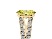Oval Graduated Split Shank Engagement Ring Setting for a Fancy Yellow Lab-Grown Diamond | Yellow Gold
