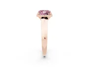 Princess Cut Knife-Edge Halo Engagement Ring Setting for a Fancy Pink Lab-Grown Diamond | Rose Gold