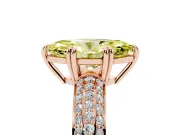 Marquise Three Row Pave Engagement Ring Setting for a Fancy Yellow Lab-Grown Diamond | Rose Gold