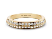 Round Diamond Pavé Eternity Band Set in Yellow gold with Milgrain Edging