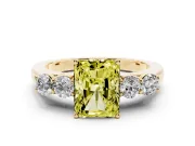 Radiant Cut 5 Stone Engagement Ring Setting for a Fancy Yellow Lab-Grown Diamond | Yellow Gold