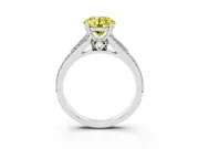 Round Split Shank Engagement Ring Setting for a Fancy Yellow Lab-Grown Diamond | Platinum