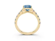 Princess Cut Engagement Ring Setting for a Fancy Blue Lab-Grown Diamond | Yellow Gold - Design NV-24643