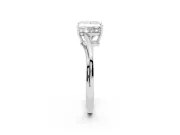 Princess Cut Diamond Solitaire Twist Band Ring Set in Silver with Prong Setting