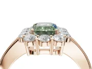 Emerald Cut Vintage Halo Engagement Ring Setting for a Fancy Green Lab-Grown Diamond | Rose Gold