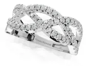 Round Lab-Grown Diamond Braided Pavé Wedding Band | Open Braid | Sterling Silver