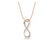 Round Lab-Grown Diamond Pavé Infinity Pendant Necklace | Single Pavé Strand | Rose Gold