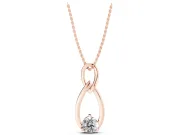 Round Lab-Grown Diamond Infinity Teardrop Pendant Necklace | Prong Set | Rose Gold