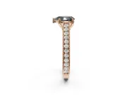 Pear-Shaped Vintage Pavé Engagement Ring Setting for a Black Center | Rose Gold