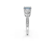 Princess Cut Engagement Ring Setting for a Fancy Blue Lab-Grown Diamond | Sterling Silver - Design NV-24901