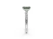 Emerald Cut Graduated Solitaire Engagement Ring Setting for a Fancy Green Lab-Grown Diamond | Sterling Silver