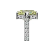 Emerald Cut Vintage Cathedral Engagement Ring Setting for a Fancy Yellow Lab-Grown Diamond | Carved Band | Platinum