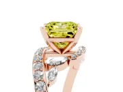 Princess Cut Bypass Engagement Ring Setting for a Fancy Yellow Lab-Grown Diamond | Rose Gold