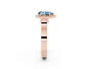 Pear-Shaped Halo Engagement Ring Setting for a Fancy Blue Lab-Grown Diamond | Pavé Panel Shoulders | Rose Gold