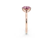 Round Cathedral Solitaire Engagement Ring Setting for a Fancy Pink Lab-Grown Diamond | Tulip Gallery | Rose Gold
