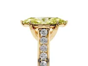 Marquise Graduated Pavé Engagement Ring Setting for a Fancy Yellow Lab-Grown Diamond | Yellow Gold