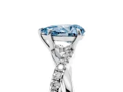 Pear-Shaped Crossover Engagement Ring Setting for a Fancy Blue Lab-Grown Diamond | Sterling Silver