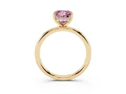 Princess Cut Hidden Halo Ring Setting for a Fancy Pink Lab-Grown Diamond | Yellow Gold