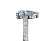 Pear-Shaped Vintage Cathedral Engagement Ring Setting for a Fancy Blue Lab-Grown Diamond | Carved Band | White Gold