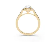 Pear-Shaped Halo Engagement Ring Setting | Pave Shoulders | Yellow Gold