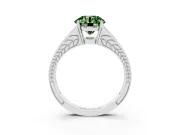 Round Split Shank Pavé Engagement Ring Setting for a Fancy Green Lab-Grown Diamond | White Gold