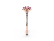 Cushion Cut Floral Petal Engagement Ring Setting for a Fancy Pink Lab-Grown Diamond | Petal Accents | Rose Gold
