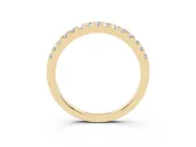 Round Lab-Grown Diamond Pavé Half Eternity Wedding Band | Low Shared Prongs | Yellow Gold