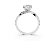 Heart-Shaped Twisted Split Shank Pave Engagement Ring Setting | Pave Gallery | Sterling Silver