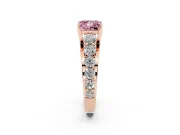 Princess Cut Graduated Engagement Ring Setting for a Fancy Pink Lab-Grown Diamond | Rose Gold
