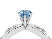 Pear-Shaped Loop Engagement Ring Setting for a Fancy Blue Lab-Grown Diamond | White Gold