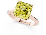 Asscher Cut Engagement Ring Setting for a Fancy Yellow Lab-Grown Diamond | Rose Gold