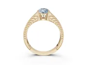 Pear-Shaped Split Shank Pavé Engagement Ring Setting for a Fancy Blue Lab-Grown Diamond | Yellow Gold