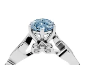 Marquise Vine Engagement Ring Setting for a Fancy Blue Lab-Grown Diamond | Sterling Silver