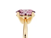 Oval Solitaire Engagement Ring Setting for a Fancy Pink Lab-Grown Diamond | Yellow Gold