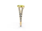 Pear-Shaped Graduated Split Shank Engagement Ring Setting for a Fancy Yellow Lab-Grown Diamond | Yellow Gold