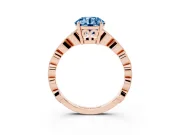 Round Milgrain Solitaire Engagement Ring Setting for a Fancy Blue Lab-Grown Diamond | Rose Gold