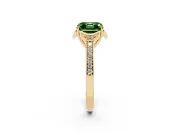 Asscher Cut Floral Pavé Engagement Ring Setting for a Fancy Green Lab-Grown Diamond | Yellow Gold