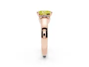 Radiant Cut Pavé Collar Engagement Ring Setting for a Fancy Yellow Lab-Grown Diamond | Rose Gold