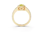 Pear-Shaped Pave Halo Engagement Ring Setting for a Fancy Yellow Lab-Grown Diamond | Yellow Gold