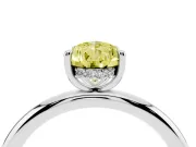 Pear-Shaped Hidden Halo Ring Setting for a Fancy Yellow Lab-Grown Diamond | Platinum