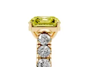 Asscher Cut Engagement Ring Setting for a Fancy Yellow Lab-Grown Diamond | Yellow Gold - Design NV-24643