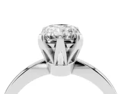 Radiant Cut Diamond Solitaire Engagement Ring Set in Silver with Slim Tapered Solitaire Band